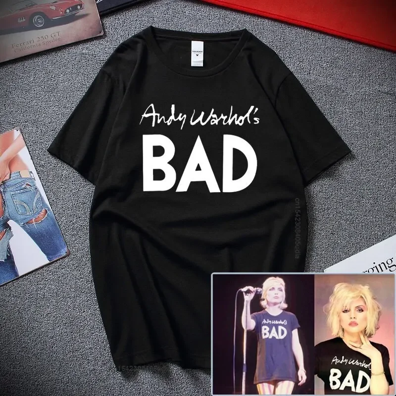 

Worn By Debbie Of Blooondie - Andy Warhols Bad New T-Shirt Top Cotton Oversized T Shirt Unisex Men Women Tshirt