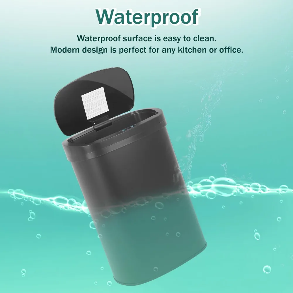 自動非接触式50リットル/13ガロンステンレス製大容量キッチンゴミ箱