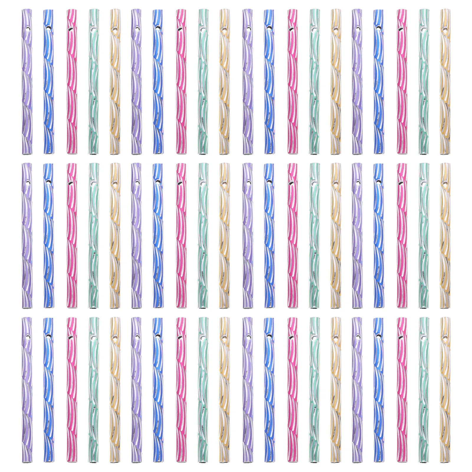 

100pcs Wind Chime Tubes Aluminum Oxide Pre drilled DIY Craft Pink Green Blue Yellow Purple Replacement Supplies Garden Decor
