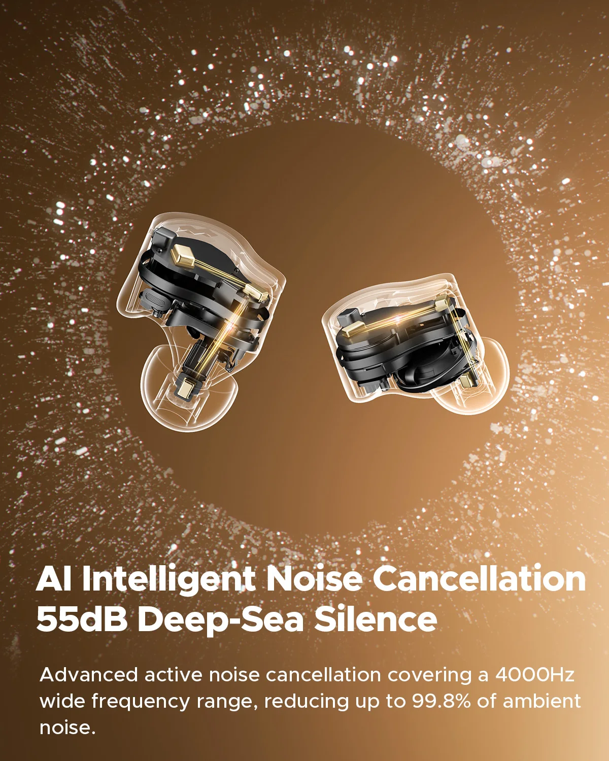 سماعات أذن لاسلكية SoundPEATS H3 Hybrid 3 Driver بلوتوث 5.4، 55 ديسيبل متكيف ANC، LDAC و aptX صوت عالي الدقة بدون فقدان، 6 ميكروفونات CVC8