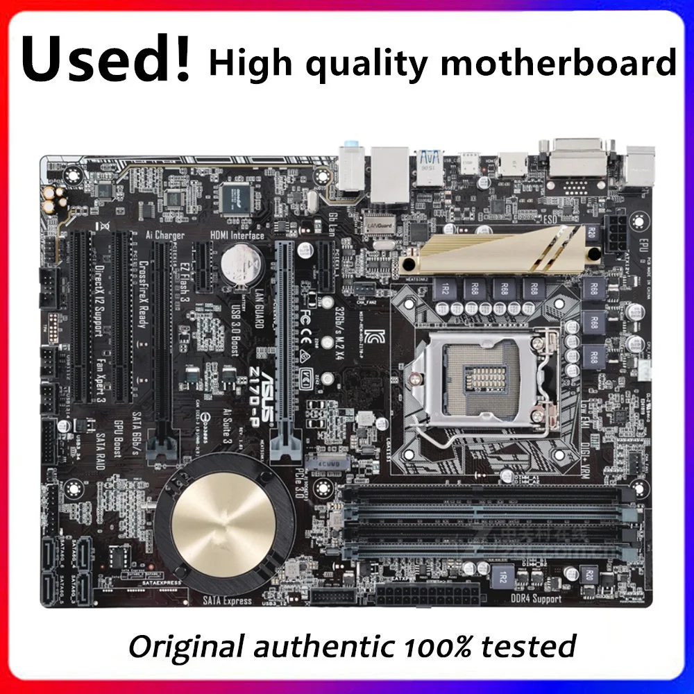 

Used Z170P For Asus Z170-P Original Desktop Intel Z170 ATX DDR4 64G Motherboard LGA 1151 i7/i5/i3 USB3.0 SATA3 NVMW M.2