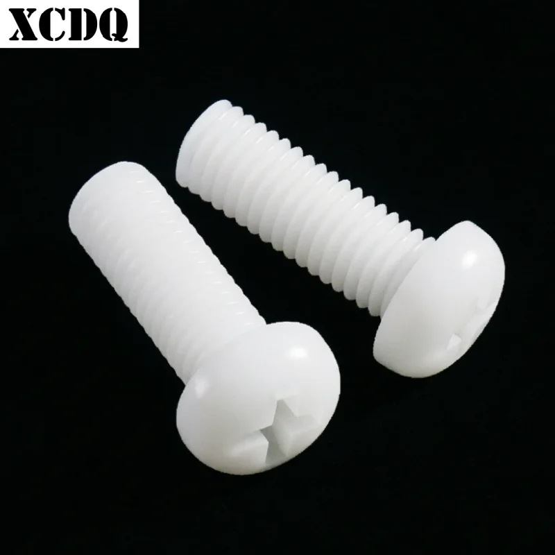 500pcs M4 Insulated Phillips Cross Pan Head Nylon Screw PA66 Plastic Bolts M4x5 6 8 10 12 16 20 25 30 35 40mm