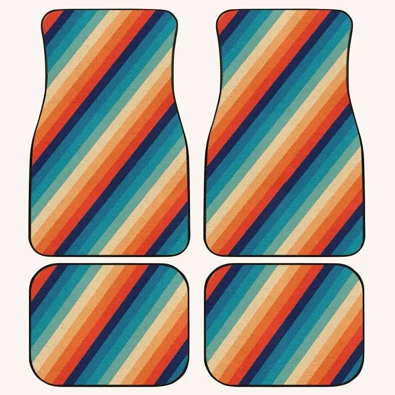 Vintage 70s Retro Car Floor Mats, Hippie Car Mat, Car Accessories Gift, Stoner Gift