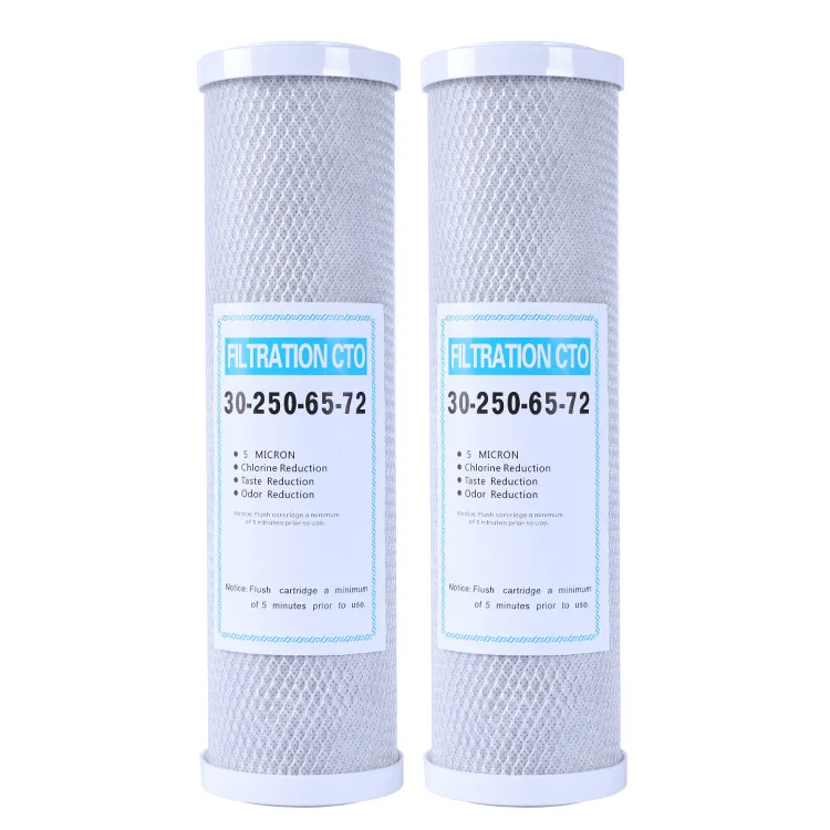 5PCS 10-Inch flat-mouth compressed carbon filter element, pre-filter for household water purifier, universal CTO filter element