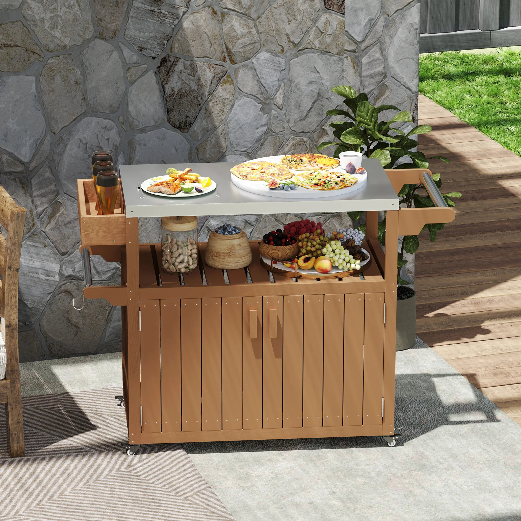 Outdoor Furniture Kitchener - Уличная тележка-бар с местом для хранения,