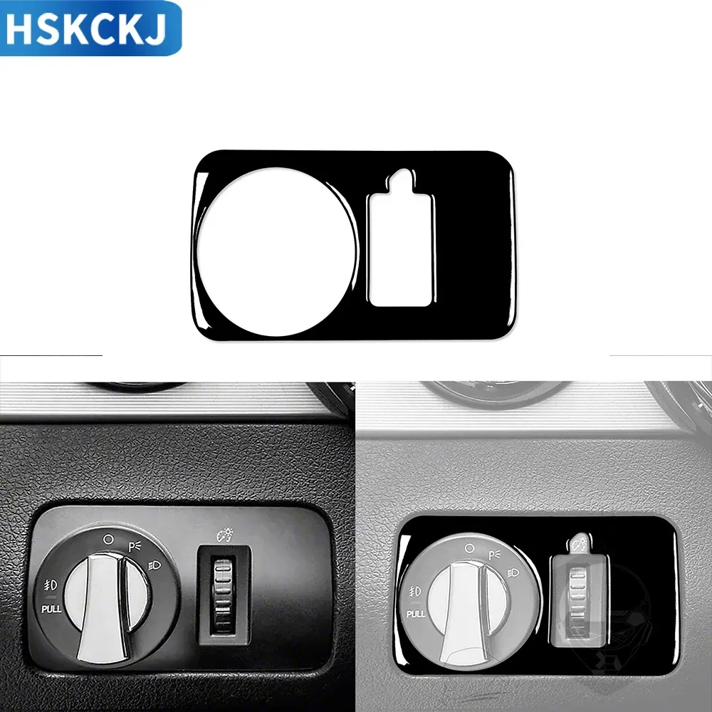 

For Ford Mustang 2005 2006 2007 2008 2009 Accessories Car Black Interior Headlight Switch Trim Sticker Plastic Decoration
