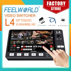 FEELWORLD L4 Multi-camera Video Mixer Switcher 10.1