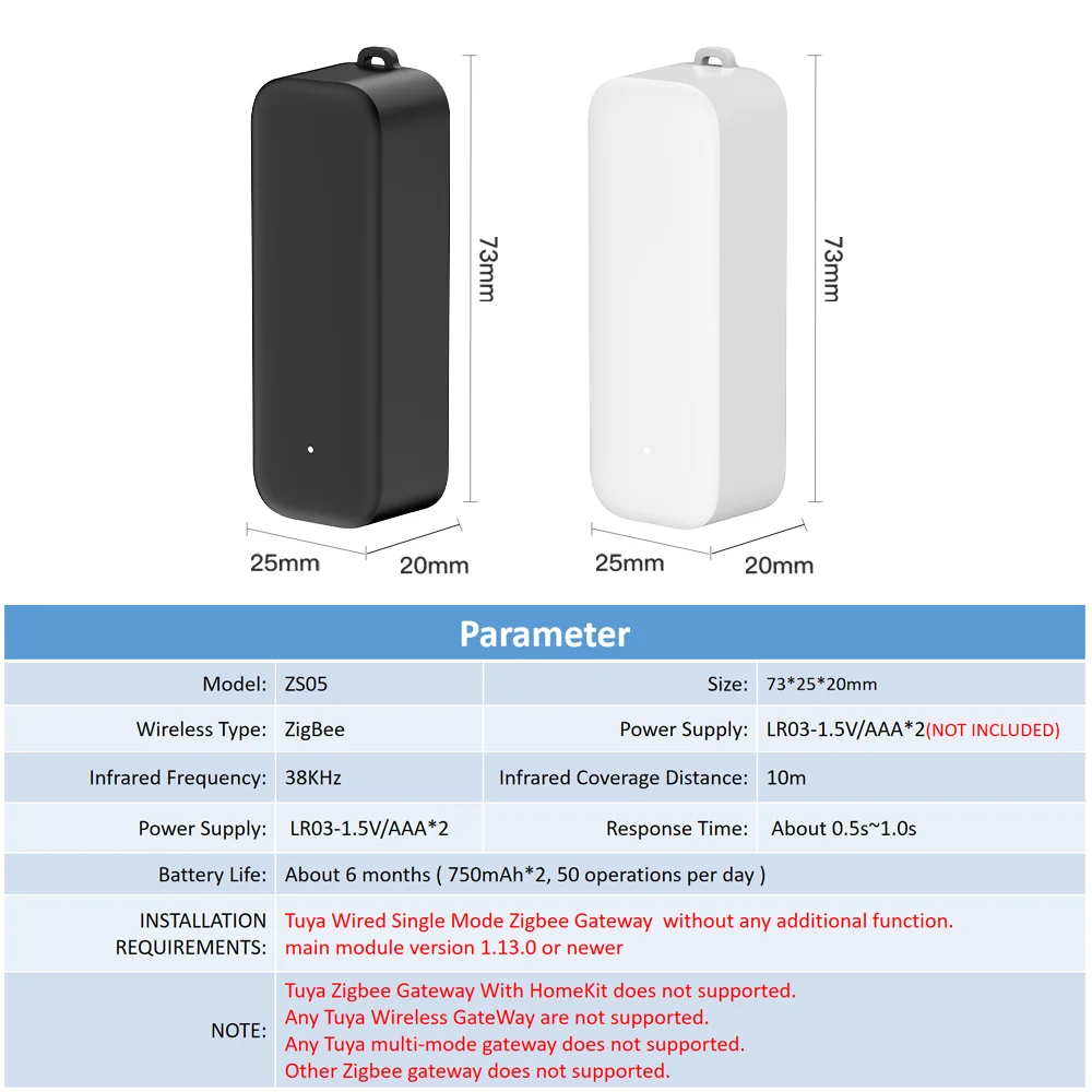 Tuya Zigbee Telecomando IR Intelligente Universale A Infrarossi per il Controllo Domestico Intelligente per TV DVD AUD AC Funziona con Alexa Google