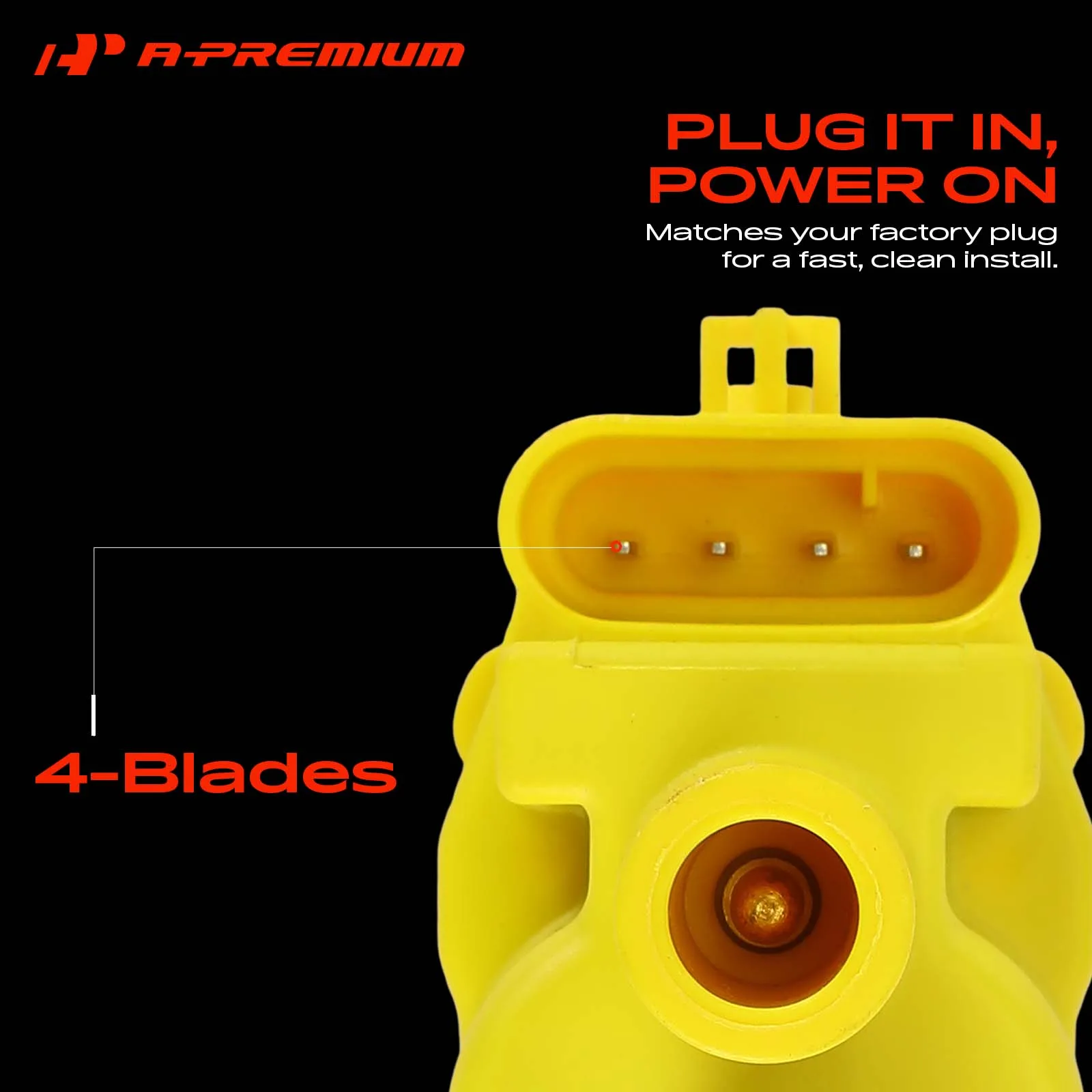 A-Premium 8pcs Yellow Square Ignition Coils for Chevrolet Silverado 3500 Silverado 2500 HD 01-02 Camaro GMC Sierra 3500 01-02 B7