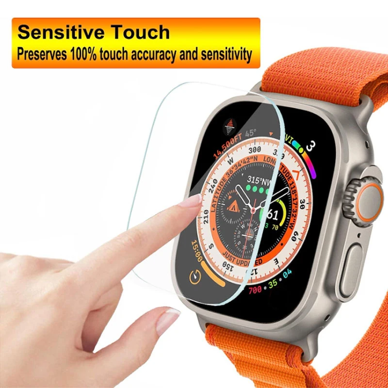 Tempered Glass Screen Protector For Apple Watch Ultra 49mm Anti-Scratch Auto Alignment Tool kit for iWatch Ultra HD Clear Film