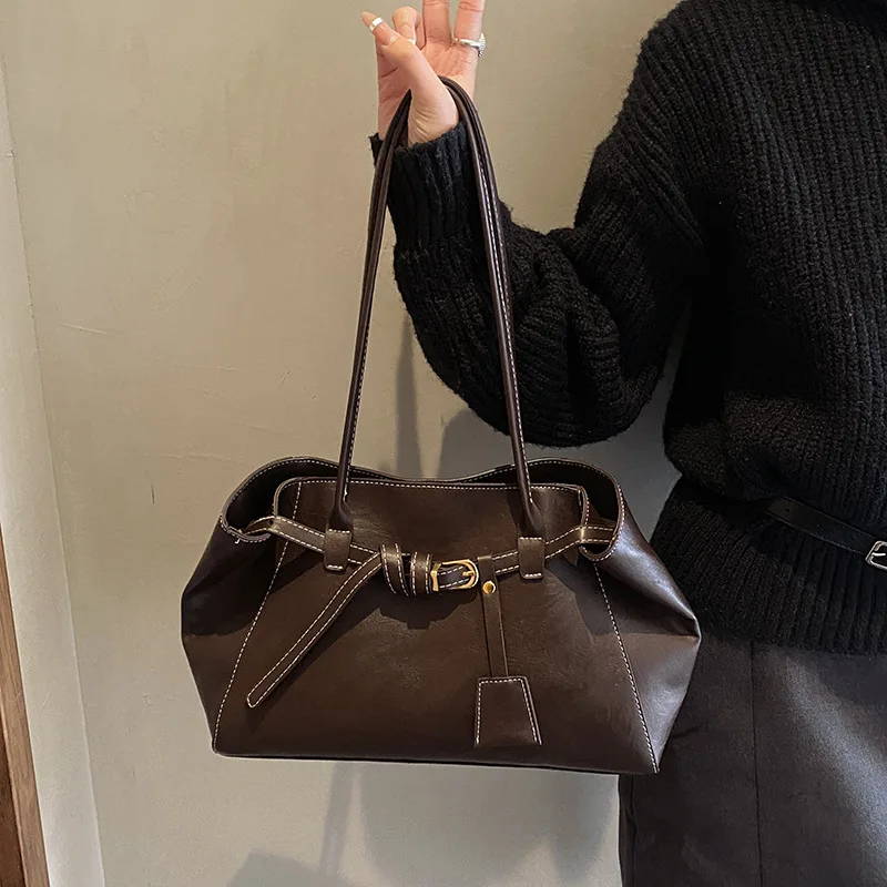 

Cross-border Korean Version Niche Handbag for Women Winter New Vintage Fashion Single Shoulder Underarm Bag Tote Bag