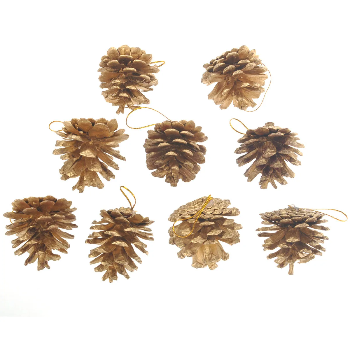 

9Pcs Pinecone Set for Christmas Tree Decoration Holiday Home Xmas Ornament Natural Pine Nut Decor Supplies