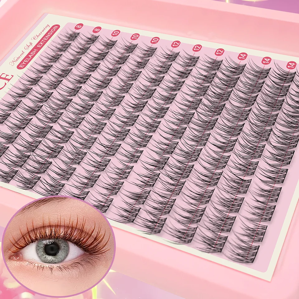 QUEENICE extensiones de pestañas postizas naturales, grosor 0.07mm, curva C, longitudes mixtas de 8-14mm 2