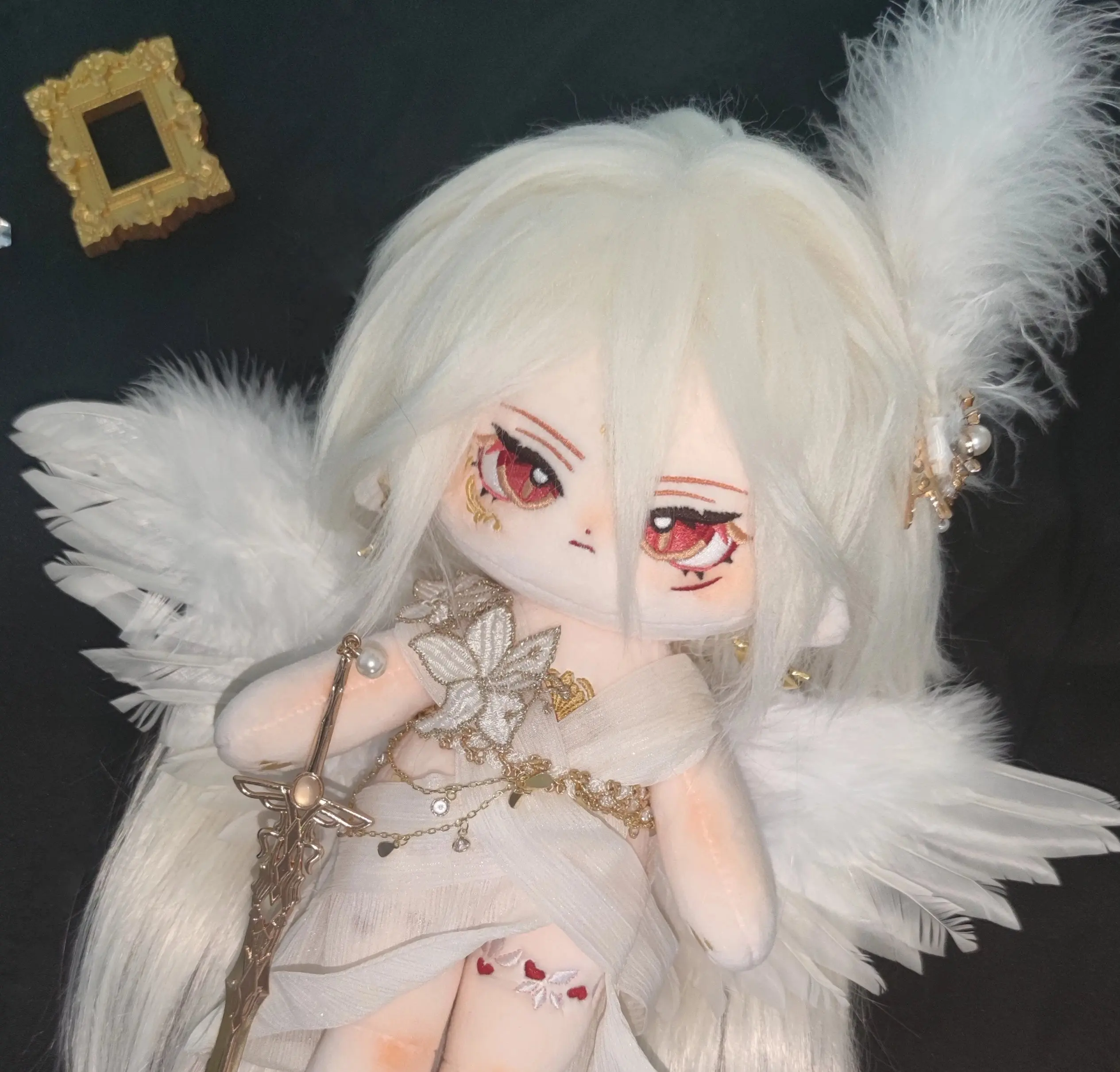 No Attributes Tian Yu Angel Monster Stuffed 30cm Plushie Plush Pillows Cotton Doll Body Aventurine Anime Figure Toy For Kids Gi