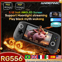 512G ANBERNIC RG556 Retro Handheld Game Console Video Player 5.48 Inch OLED Screen Bluetooth WIFI Android13 8G+128G PSP PS2 Gift