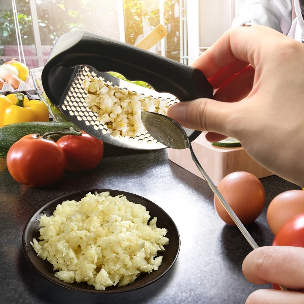 

Stainless Steel Garlic Press Manual Garlic Mincer Kitchen Vegetable Chopper Garlic Tools Arc Vegetable Gadgets Accessories