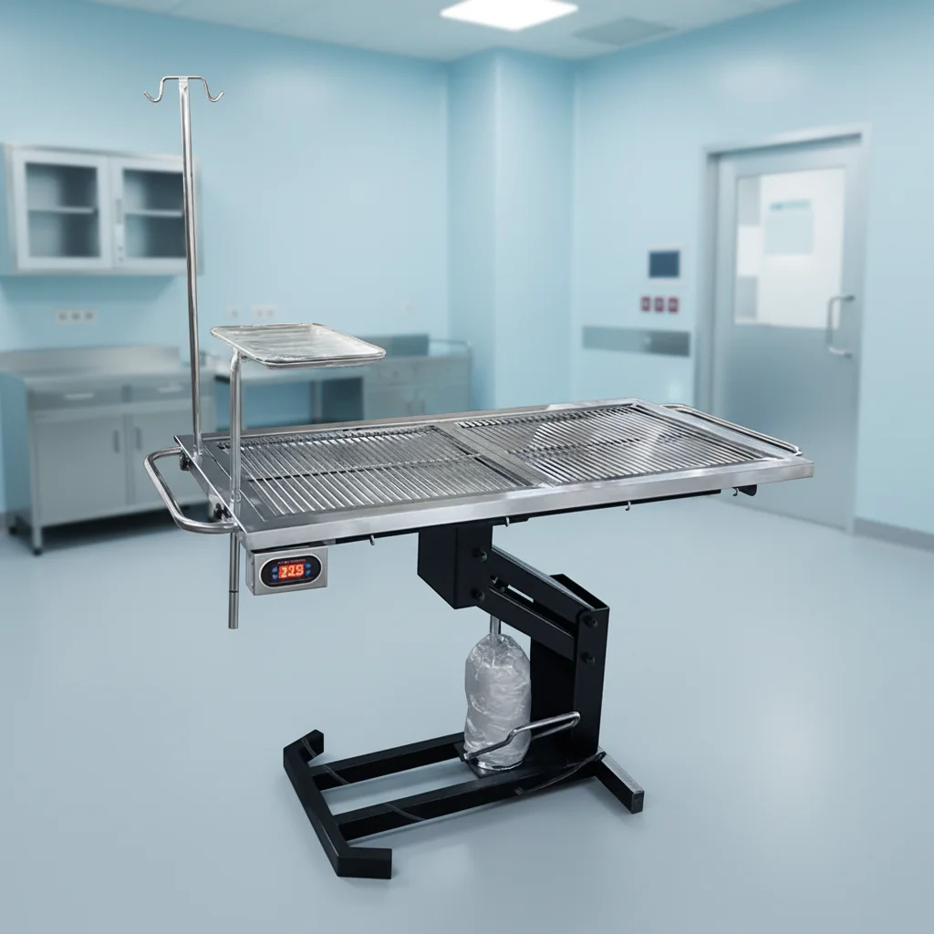 Hydraulic Manual Stainless Steel Veterinary Operating Table For Dogs Diagnosis Injection Functions Pet Medical Equipment