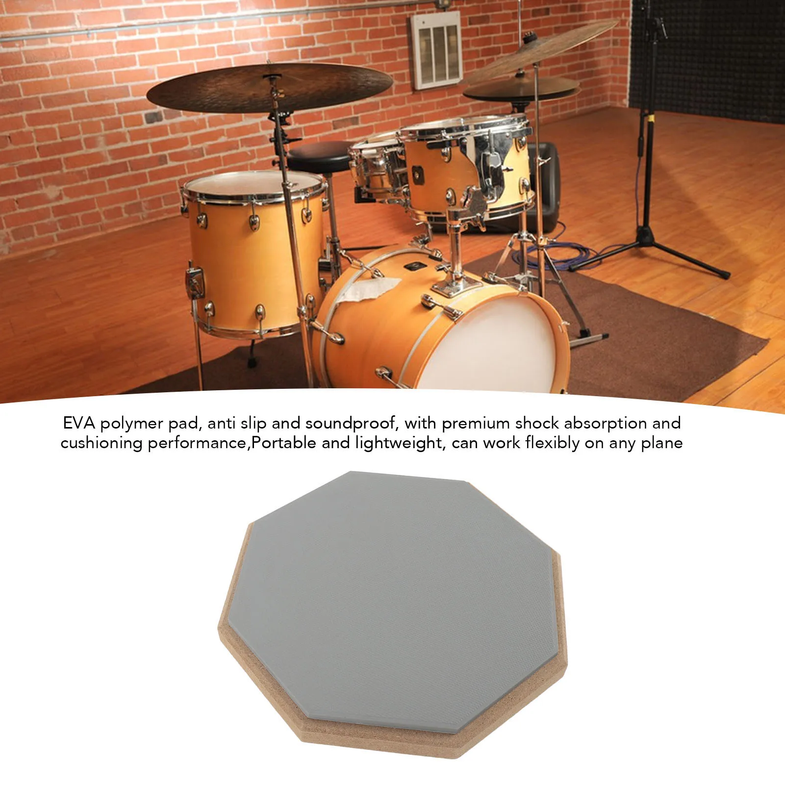 

8-дюймовый барабанный коврик Drum Pad и палочки Drum Pad Drum Practice Pad 8-дюймовый резиновый бесшумный тренировочный коврик для барабанов с 2 парами барабанных палочек