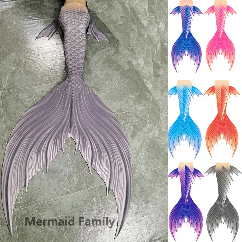 Good Quality Grey Swimming Mermaid Tail Ocean Museum Performance Clothes Fish Shape Tail Halloween Swimsuit Bikini Bathing Suit