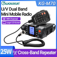WOUXUN KG-M70 25W Mobile Radio UHF/VHF Dual Band 999CH Cross Band Repeater Long Range Car Radio LCD With Microphone CB Radio