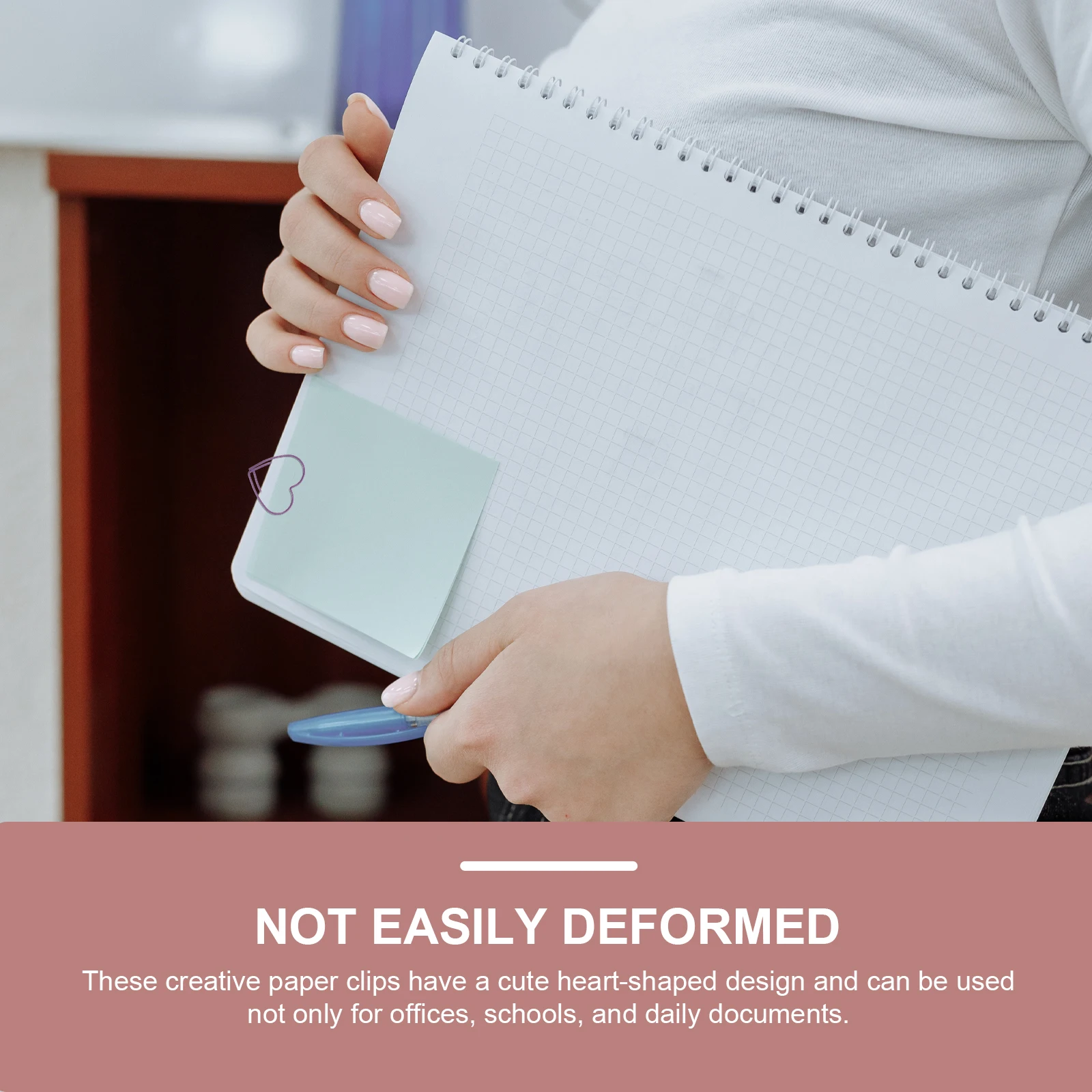 50 قطعة مشابك ورق رائعة على شكل قلب مشبك ملف معدني وظيفي لبطاقات المعايدة وأجهزة الكمبيوتر المحمولة ومستلزمات المكاتب المزخرفة