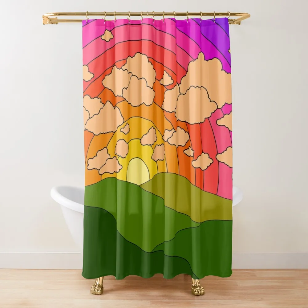 

Groovy landscape Shower Curtain For Bathrooms With Beautiful Designs Bathtub Shower Waterproof Curtain
