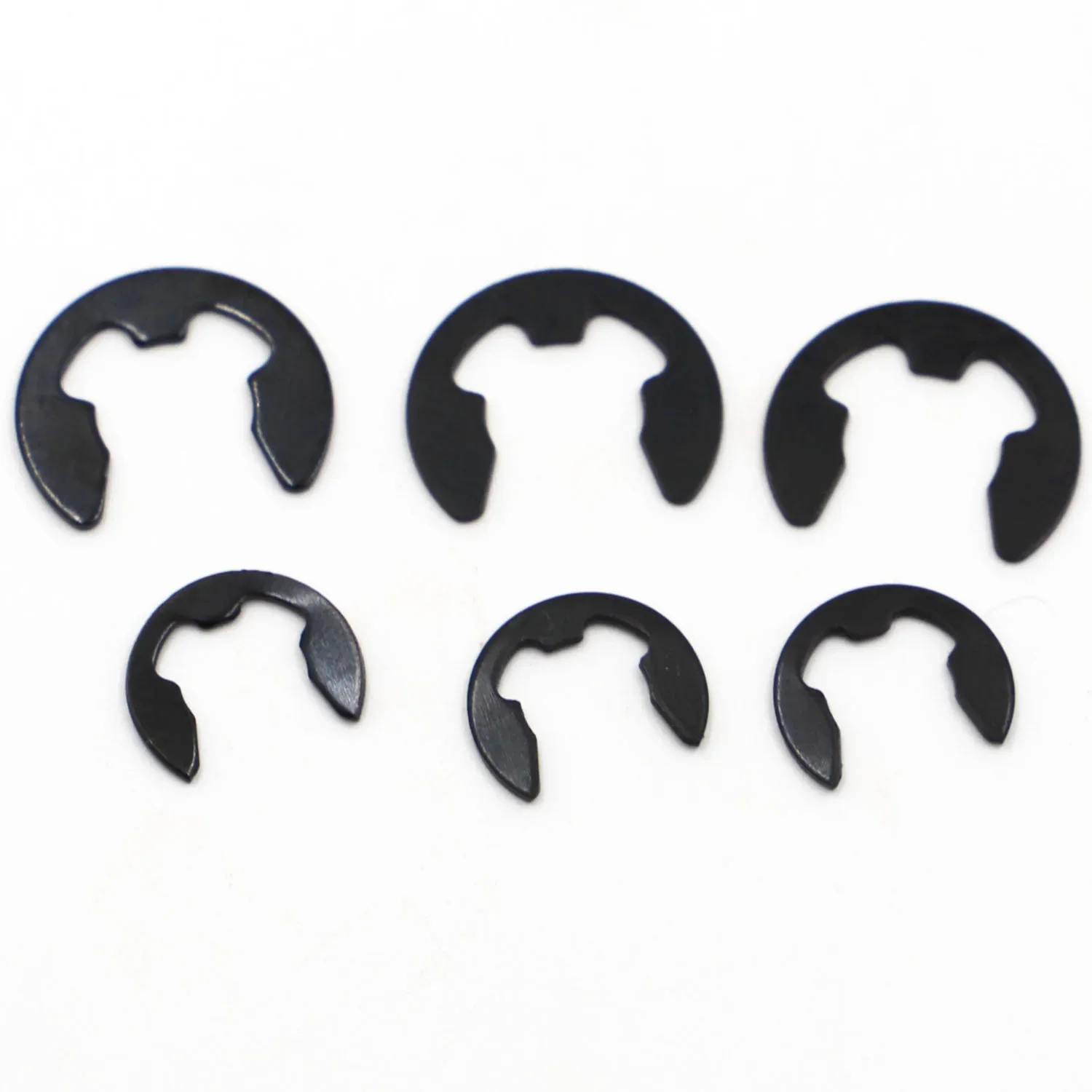 M1.2 M1.5 M2 M3 M3.5 M4 M5 M6 M7 M8 M9 M10 - M24 Black 65mn Steel E Clip Circlip Retaining Ring Washer for Shaft Fastener GB896