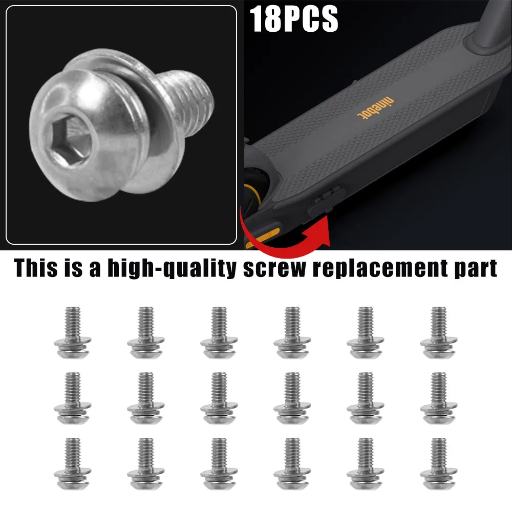 18 PCS Battery Bottom Cover Stainless Steel Screws For Ninebot MAX G30 G30LP G30D G2 G65Electric Scooter Metal Screw Tools Parts