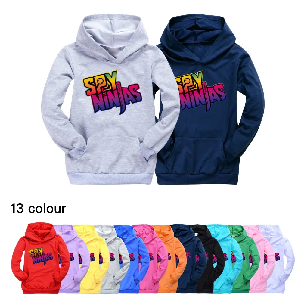 

SPY Ninjas Spring Autumn Kids Long Sleeve Hoodie T-shrit Baby Girls Sweatshirt Cartoon Hoody Coat Tops Jacket Children Clothing