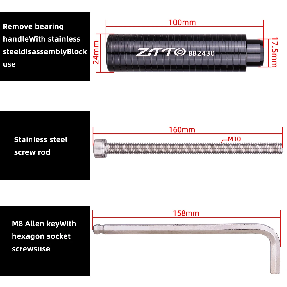 ZTTO Bicycle Bottom Bracket Bearing Repair Tool MTB Mountain Road Bike BB Bearing Remove Press Install Kit BB86 30 92 PF 24mm