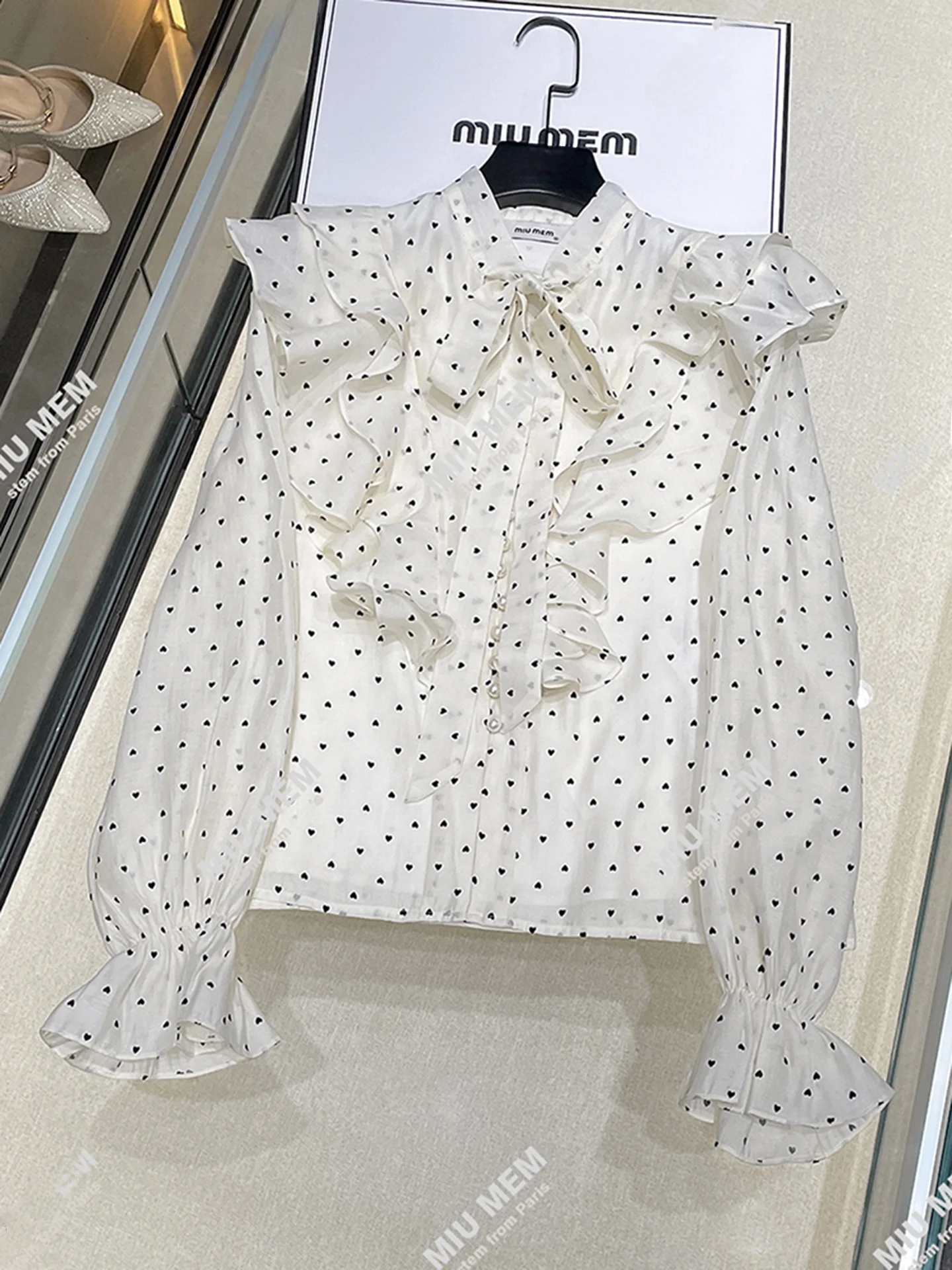 

Sweet Polka Dot irt with Wood ain Топ с поясом для женщин Высококачественный бренд Nu Commute Sle Long Sve Buttoned Dr