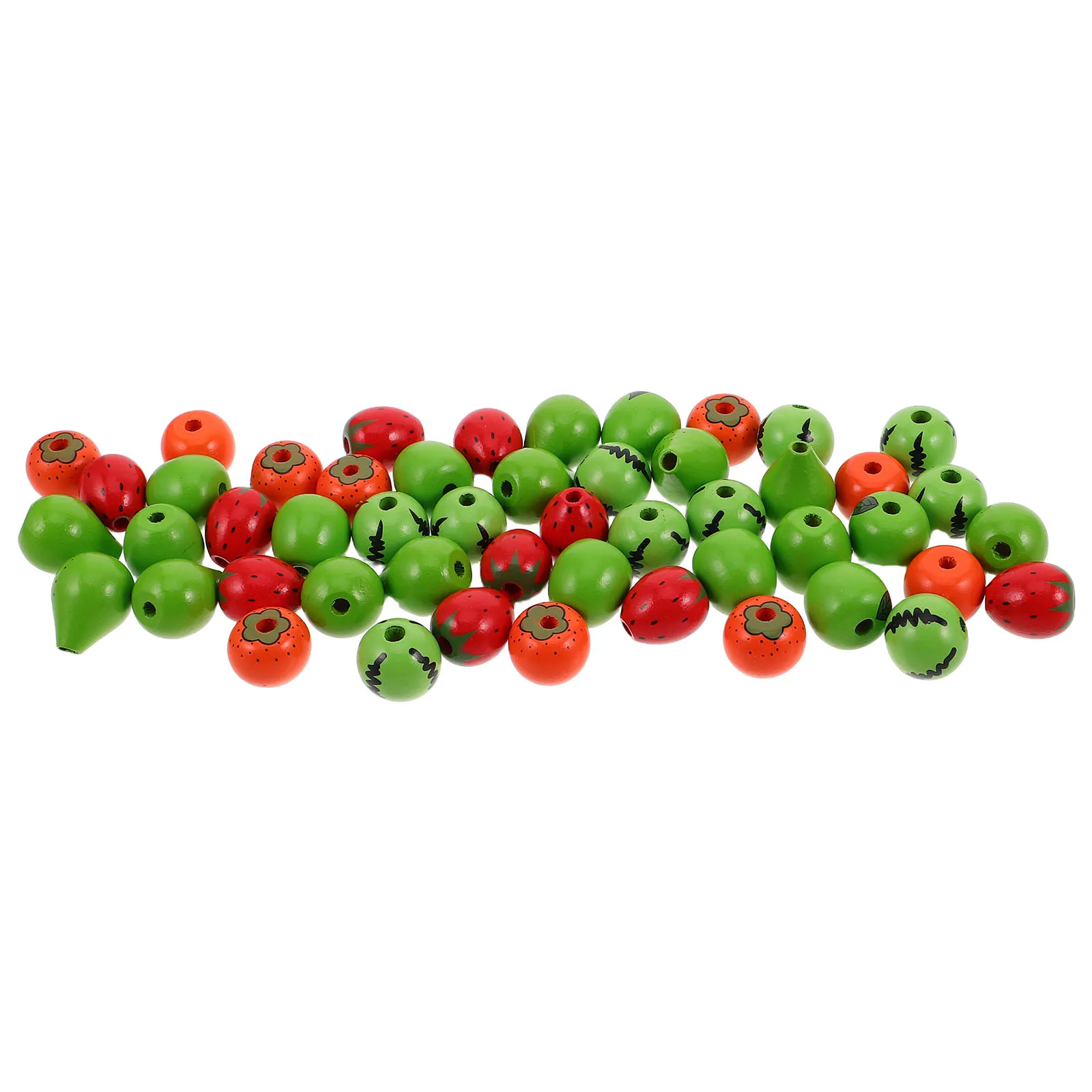 

50Pcs Wooden Beads Fruit Spacer Beads for Jewelry Craft Necklace Bracelet Earrings Accessories Safe Material