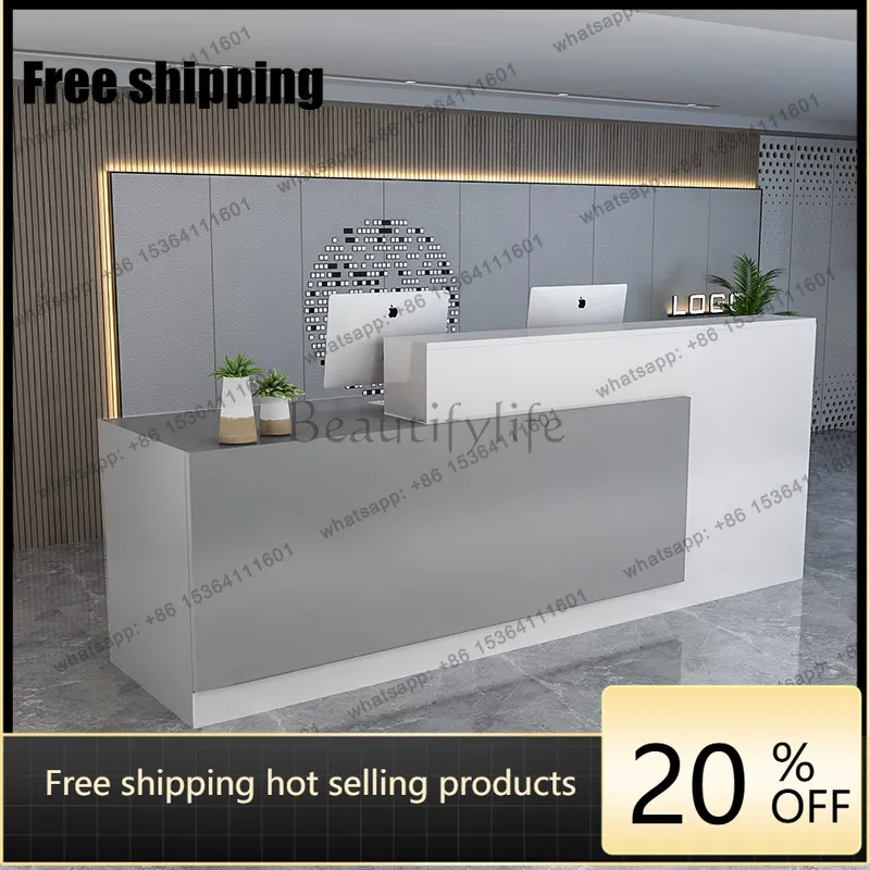 

LJY Boutique Hotels Reception Desks Luxury Modern Weight Clothing Reception Desk White Business Bancone Per Negozio Office Furni