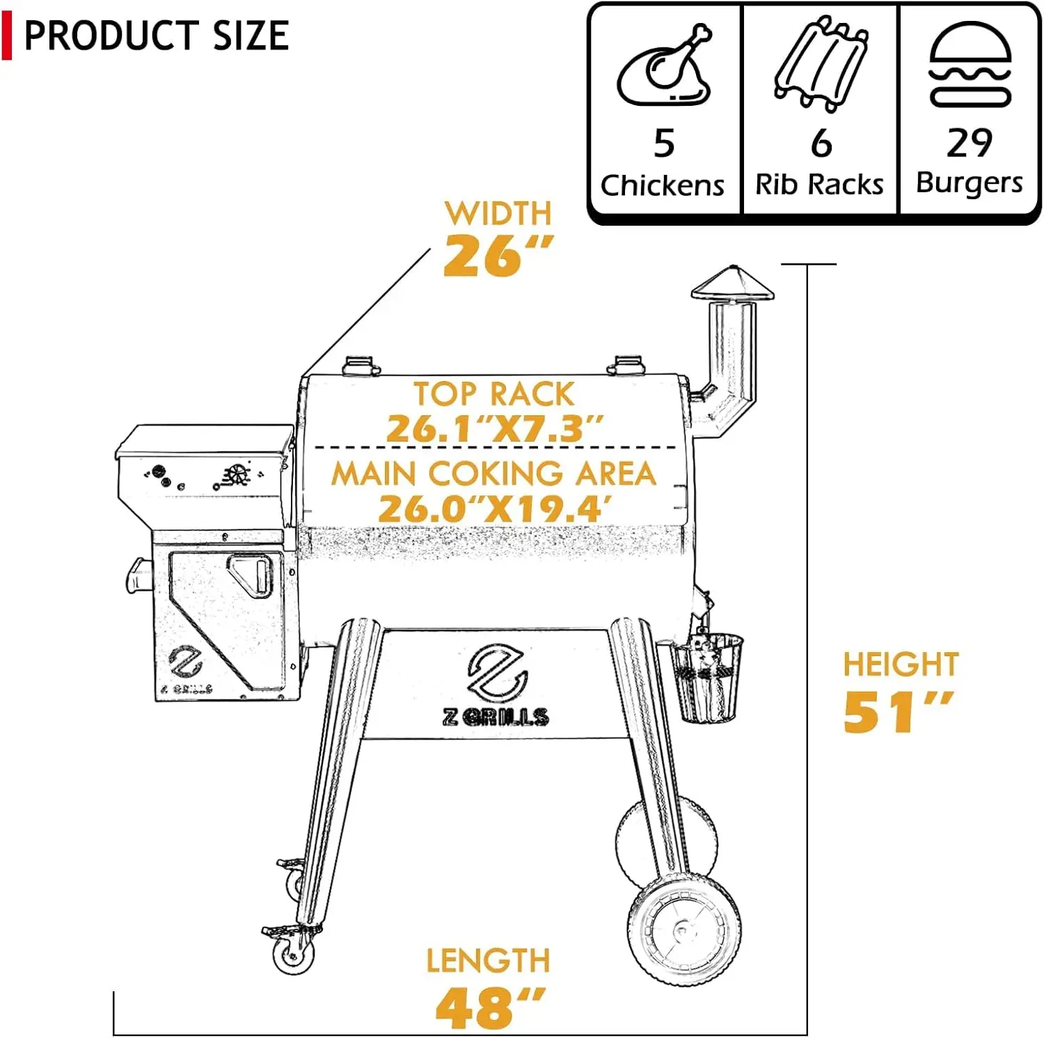 pgrade 8 in 1 Wood Pellet Grill & Smoker for Outdoor Cooking, BBQ Grill with PID 2.0 Controller, LCD Screen, 697 sq, M