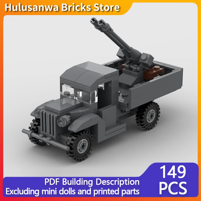 

WW2 Военный Грузовик Анти-Самолет Модель Пистолета MOC Строительные Кирпичи Военное Оборудование Модульные Технологии Подарки Сборка Детский Игрушечный Костюм