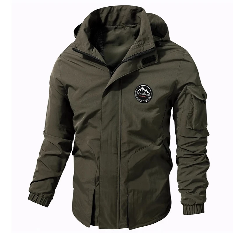 Men's Spring Coat Lightweight Jacket Casual Windbreaker Autumn Streetwear 2025 New Oversized Trendy Outdoor Work Daily Wear