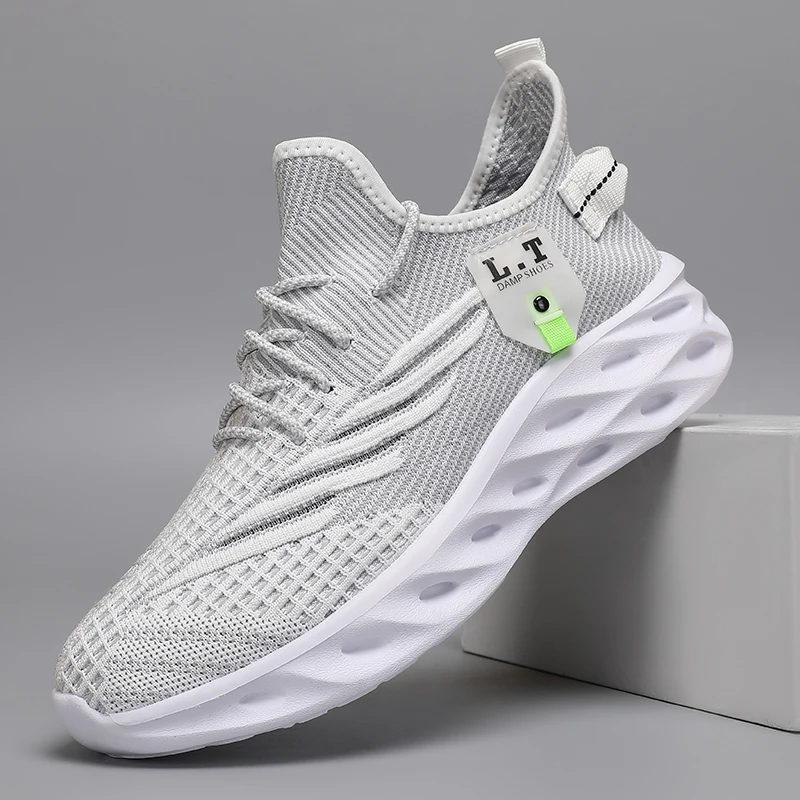 أحذية رياضية كاجوال صيفية للرجال قابلة للتنفس خفيفة الوزن أحذية رياضية خارجية شبكية سوداء للجري أحذية رياضية للركض والتنس والمشي #3