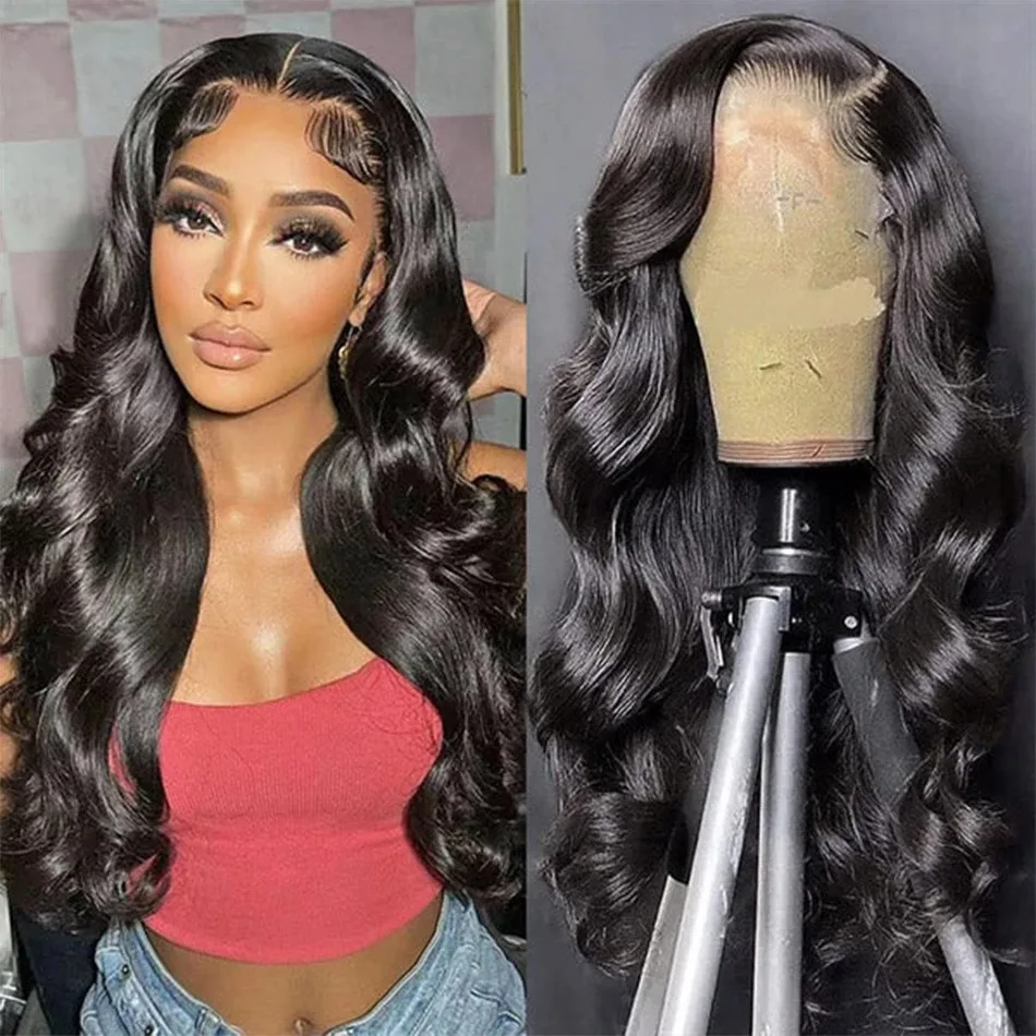 200 Density 13x4 Lace Front Wig PrePlucked For Women 20 Inch HD Transparent Body Wave Lace Frontal Human Hair Wig