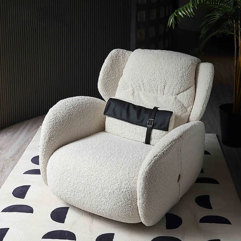 Modern Nordic Living Room Bedroom Lazy Relax Chair Leisure Teddy Hand Single Sofa Chair Lounge Boucle Accent Winged Arm Chairs