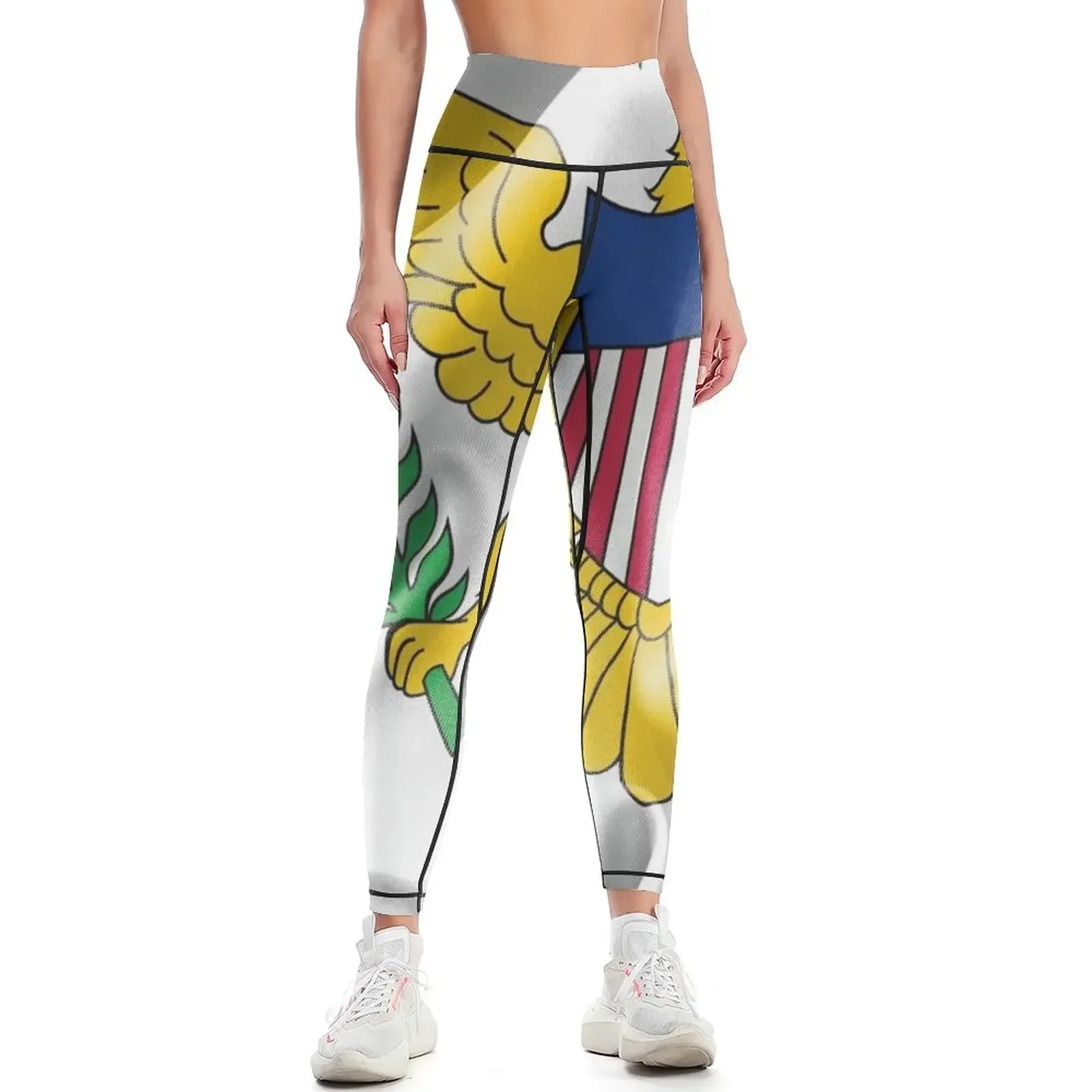 

United States Virgin Islands Flag Leggings Sports female high waist Women's tights Women's pants Womens Leggings