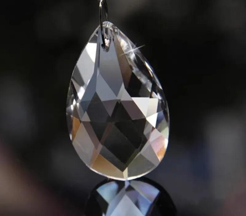 22mm 38mm 50mm 63mm 76mm Clear Glass Tear Drop Crystal Chandelier Parts K9 Glass Suncatcher Prism Hanging Trimming Pendants