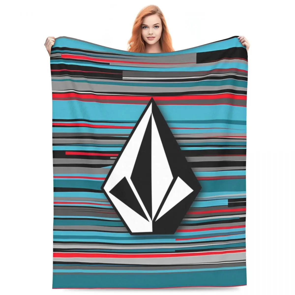 Volcoms Logo Blanket Flannel All Season Multi-function Super Warm Throw Blanket for Home Car Bedding Throws