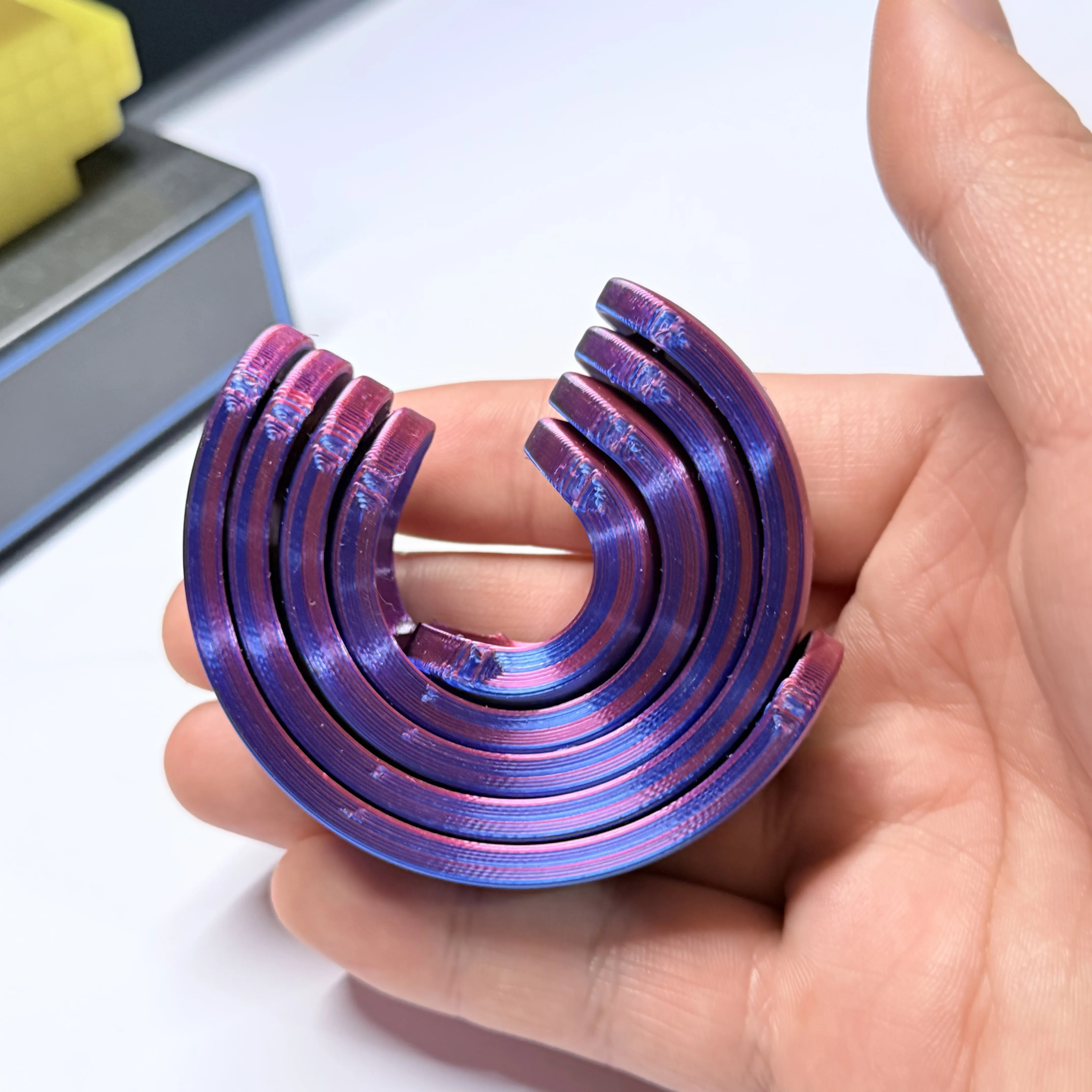 3D Printed Star Shape Spinning Gyro Toy Semi-Ring Structure Fidget Spinner Stress Relief Toy