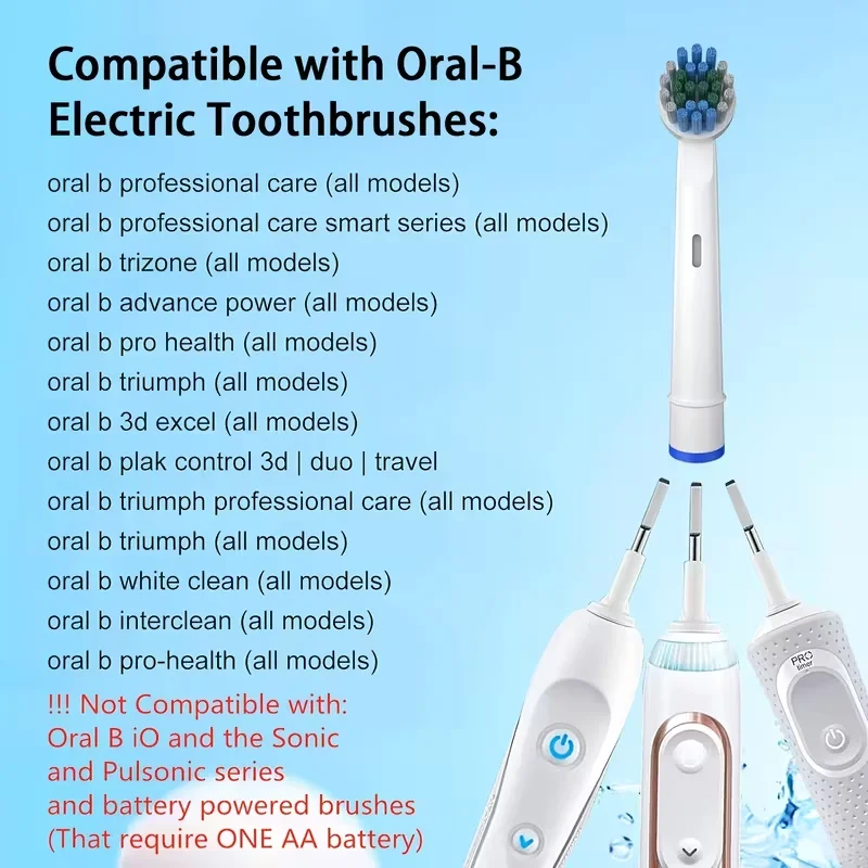 4/8/16pcs Toothbrush Heads Compatible with Oral-B Electric Toothbrush, Precision Clean, Multi-Color Identifier Rings