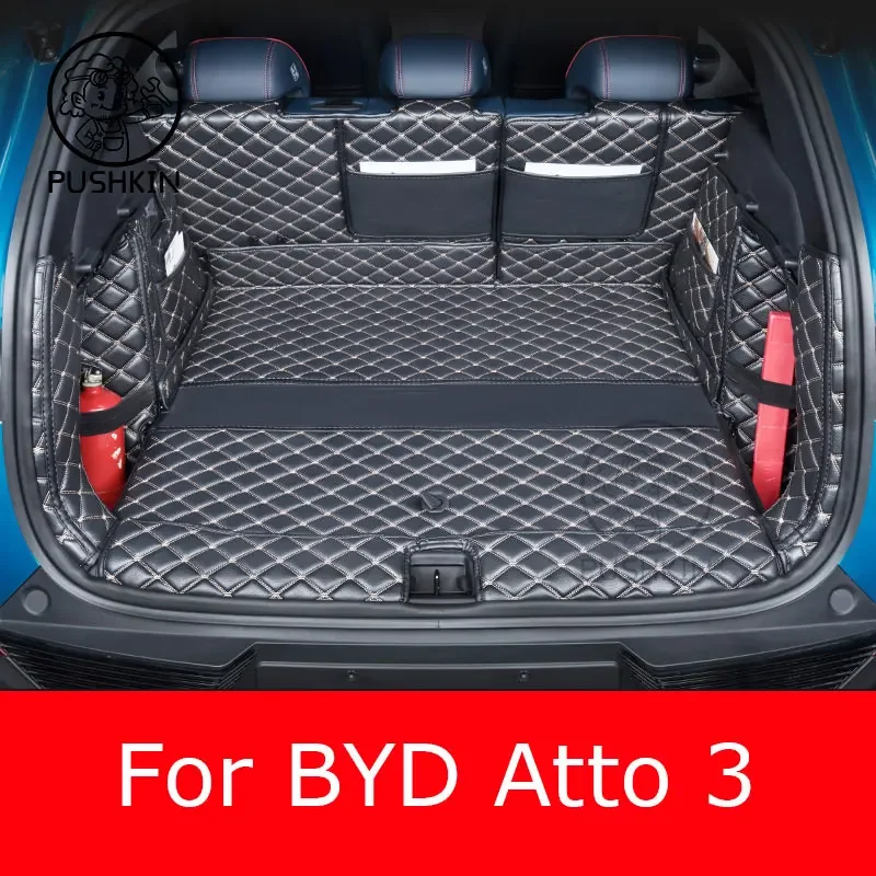 

For BYD ATTO 3 EV 2022 2023 Custom Trunk Mats Leather Durable Cargo Liner Boot Carpets Interior Cover Car Accessories