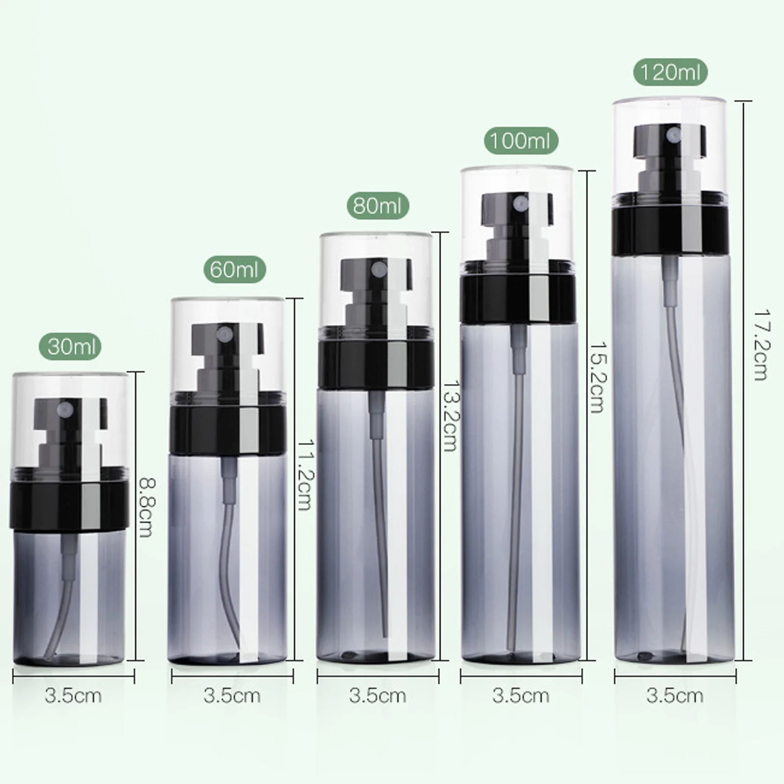 30-120ml Refillable Spray Bottle Face Hydration Bottle Portable Perfume Pump Empty Cosmetic Container Atomizer Bottle For Travel