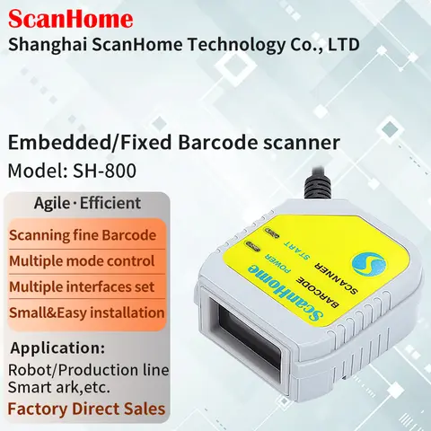 ScanHome Embedded Barcode Scanner BarCode Reader  Fixed Mounted Engine USB RS232 1D/2D QR PDF417DPM PLC485  Code Scanner