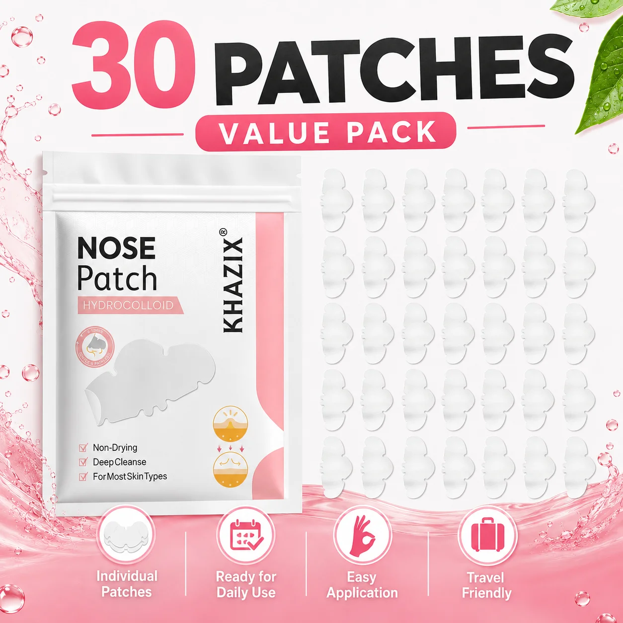 30pcs Nose Patch, Deeply Cleansing And Rejuvenating Nose Skin, Unclogging Pores, For Smooth And Clear Nose Skin