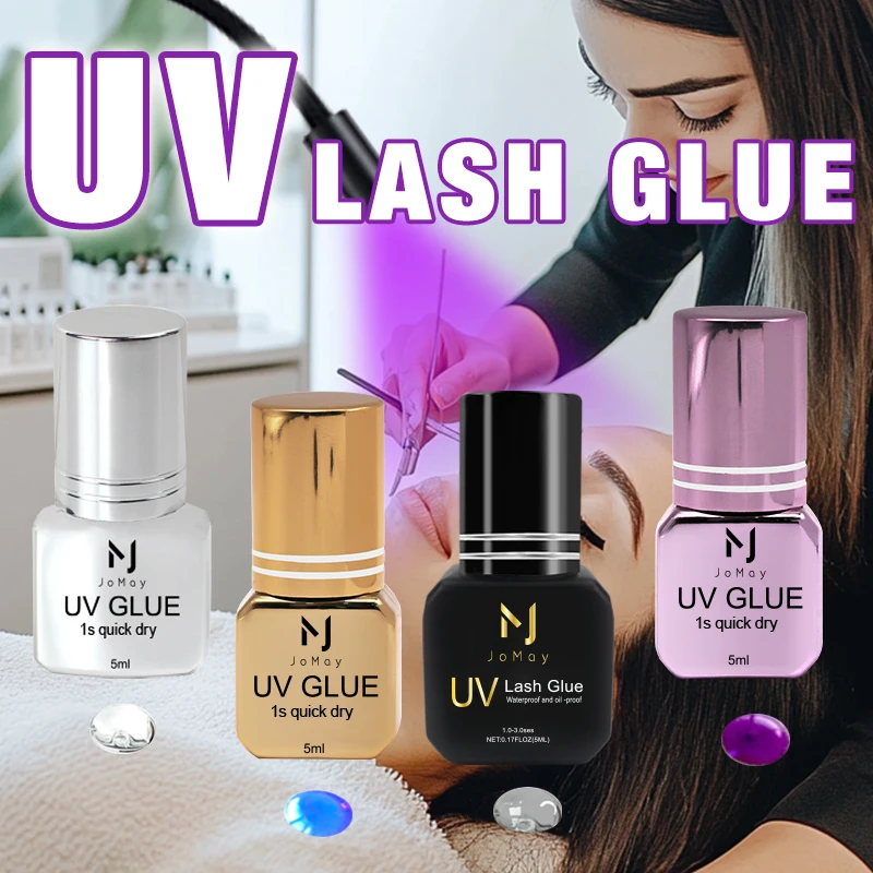 JOMAY UV Glue 4color Eyelash Glue Professional 1-3S Fast Drying Lashes Adhesive Long Lasting Glue for Eyelases Extension UV Glue