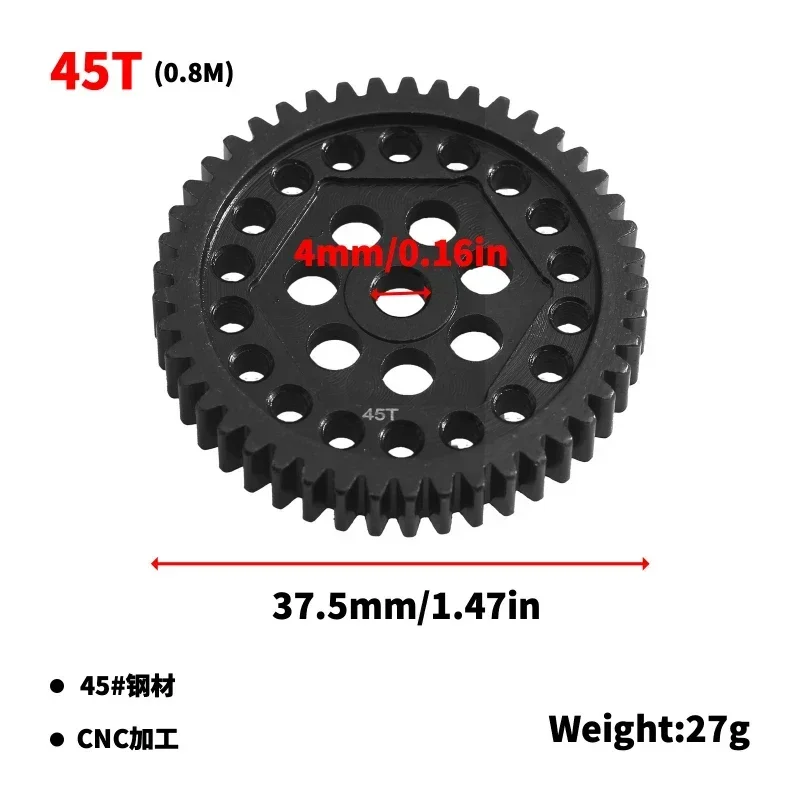 

Harden Steel Spur Gear 45T 0.8M(32P) - 1PC for Trxs TRX-4